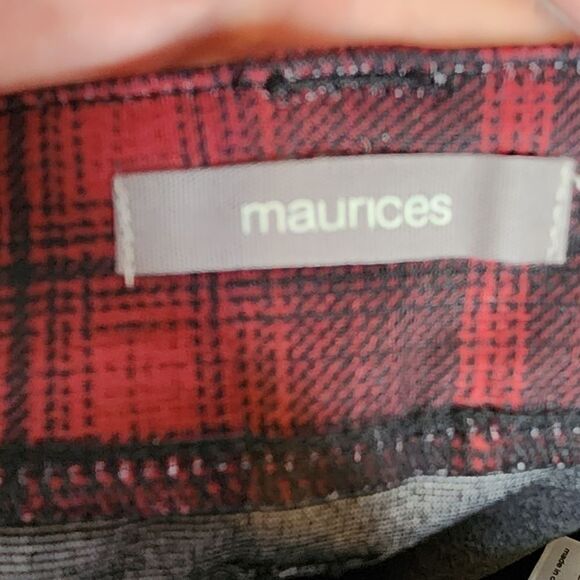 4X Plussize Red Buffalo Plaid Mini Skirt High Rise Pockets Belt loops Stretch Kn - Picture 8 of 13